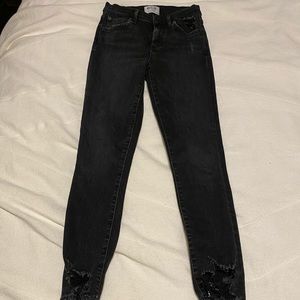 Distressed Black denim